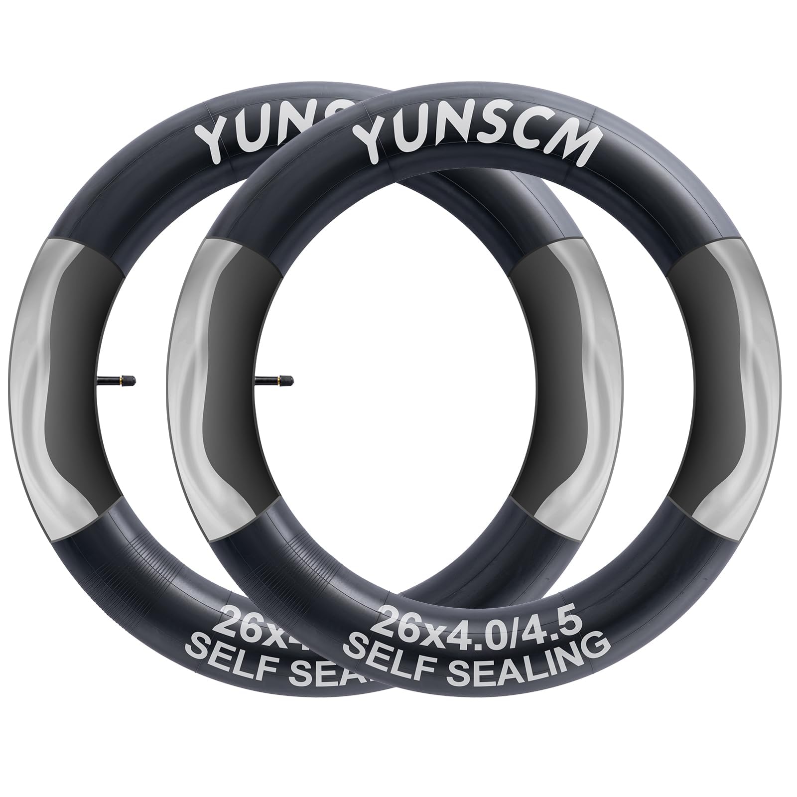 2-PCS 26" Self Sealing E-Bike Tubes 26 x 4.0 26x4.50 AV32mm Schrader Valve Super Automatic Repair, Self-Sealing, Puncture Resistant Compatible with 26x4.0/4.5 Fat Bike Bicycle Tire Tubes