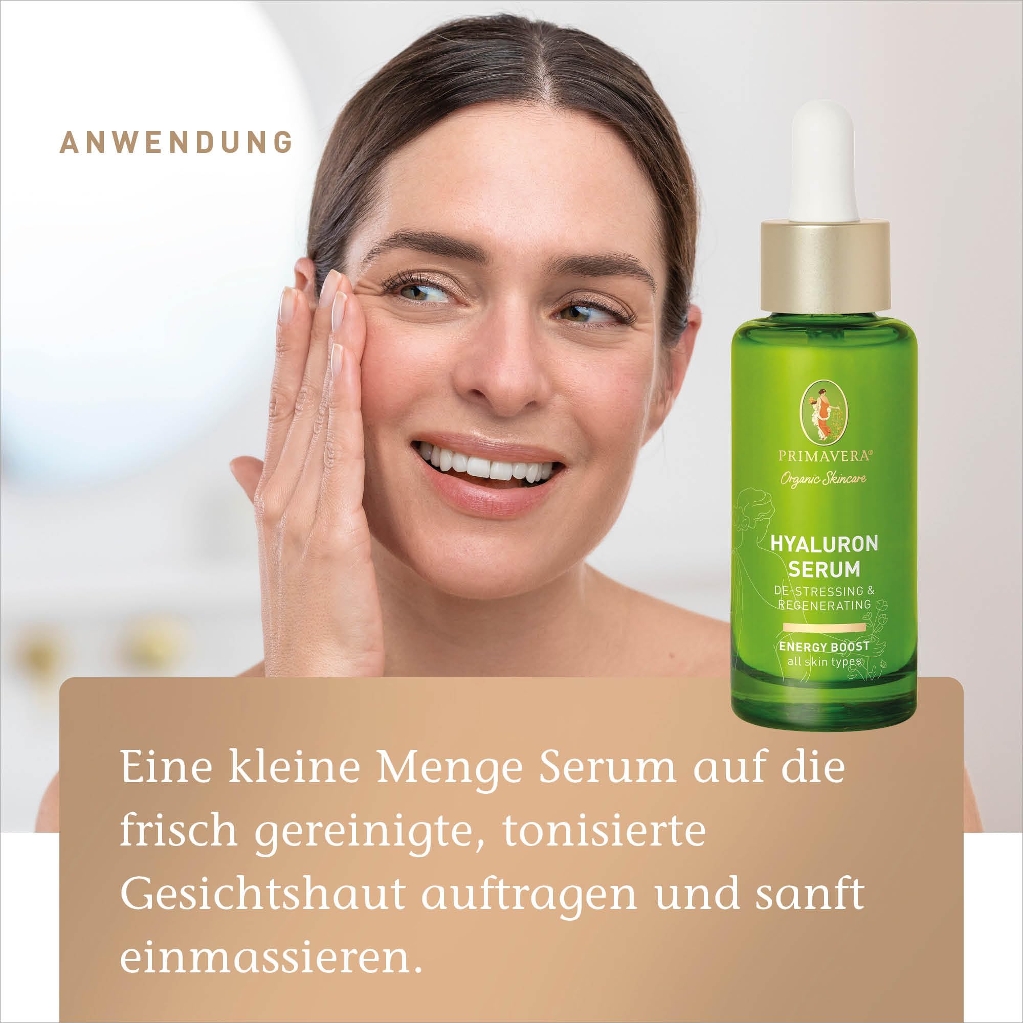 PRIMAVERA Hyaluron Serum - De-Stressing & Regenerating 30 ml - Naturkosmetik - wirkungsvolles Hyaluron Serum für alle Hauttypen - vegan