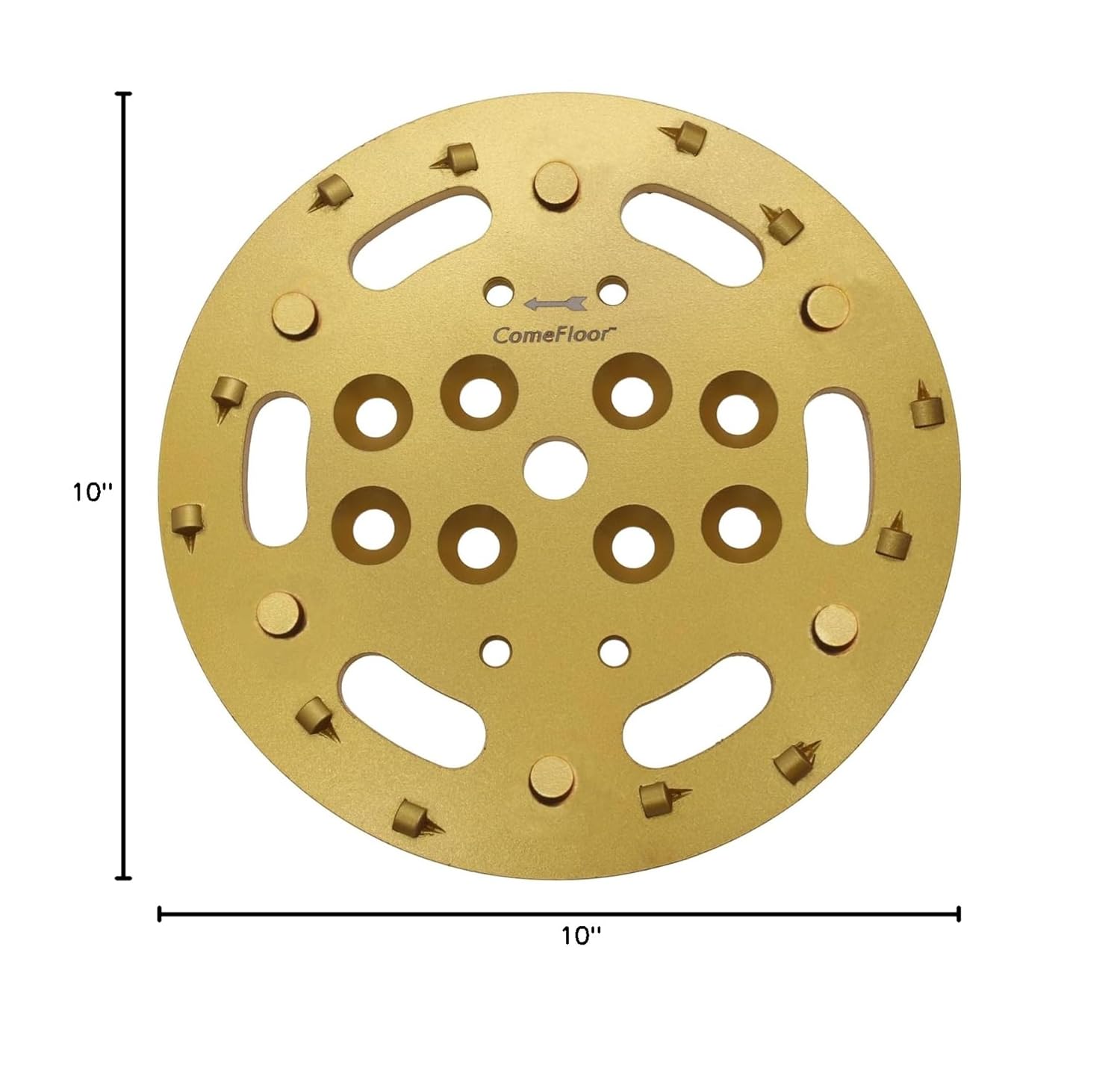 10 Inch PCD Diamond Grinding Plate Compatible for Edco Husqvarna Blastrac MK Grinders, 12 Quarter Round Segments Disc for Thick Expoxy Mastic Glue Paint Coating Removal