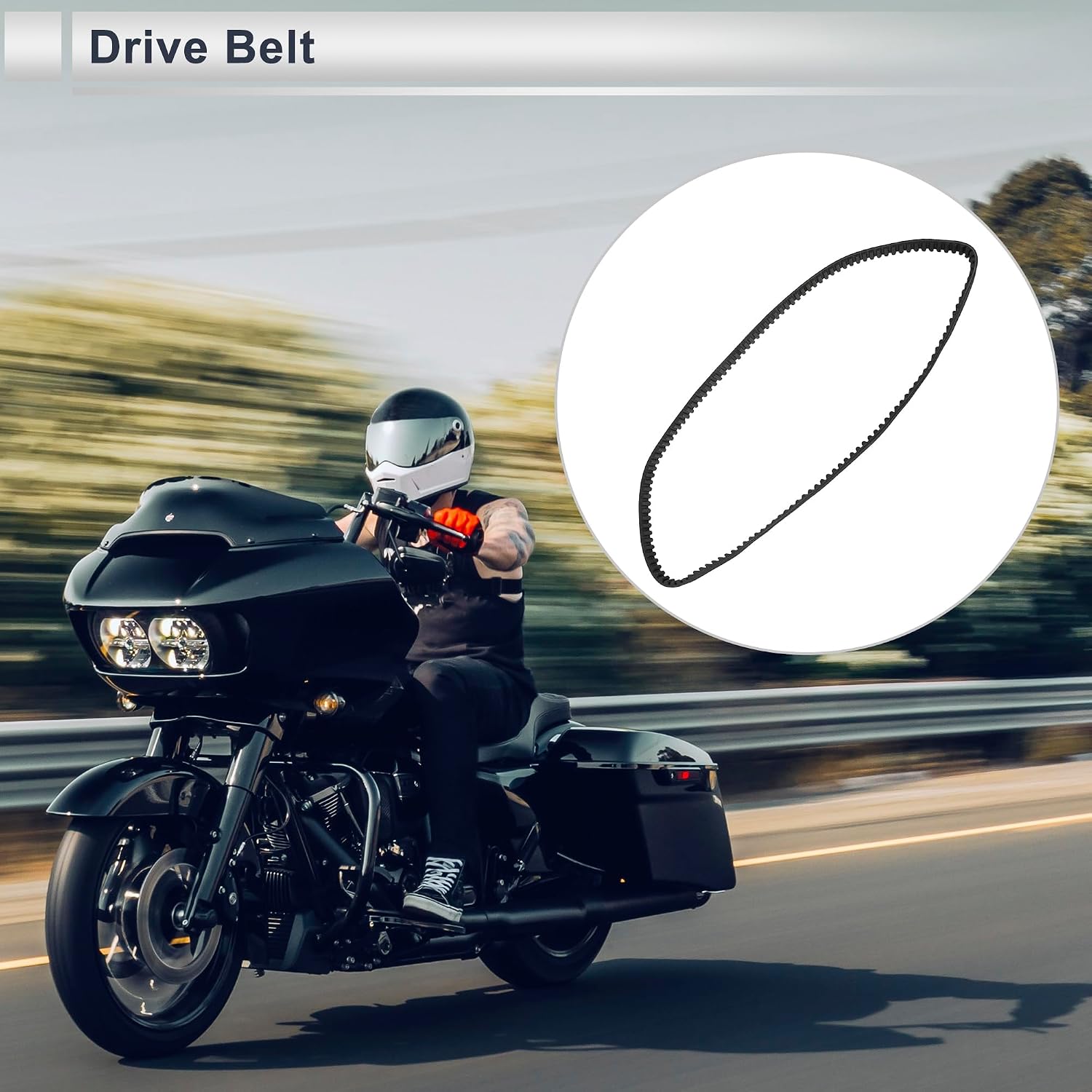137T Drive Belt V-Belt for Harley Davidson Sportster XL1200C XL1200R XL1200L 2004-2006 No.40571-04B/1204-0085