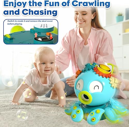 Miniatura 5 de Cute Octopus Crawling Toy, Interactive Baby Musical Toys, Infant Early Learning Educational Toy with Light & Sound, Multifunctional Baby Tummy Time