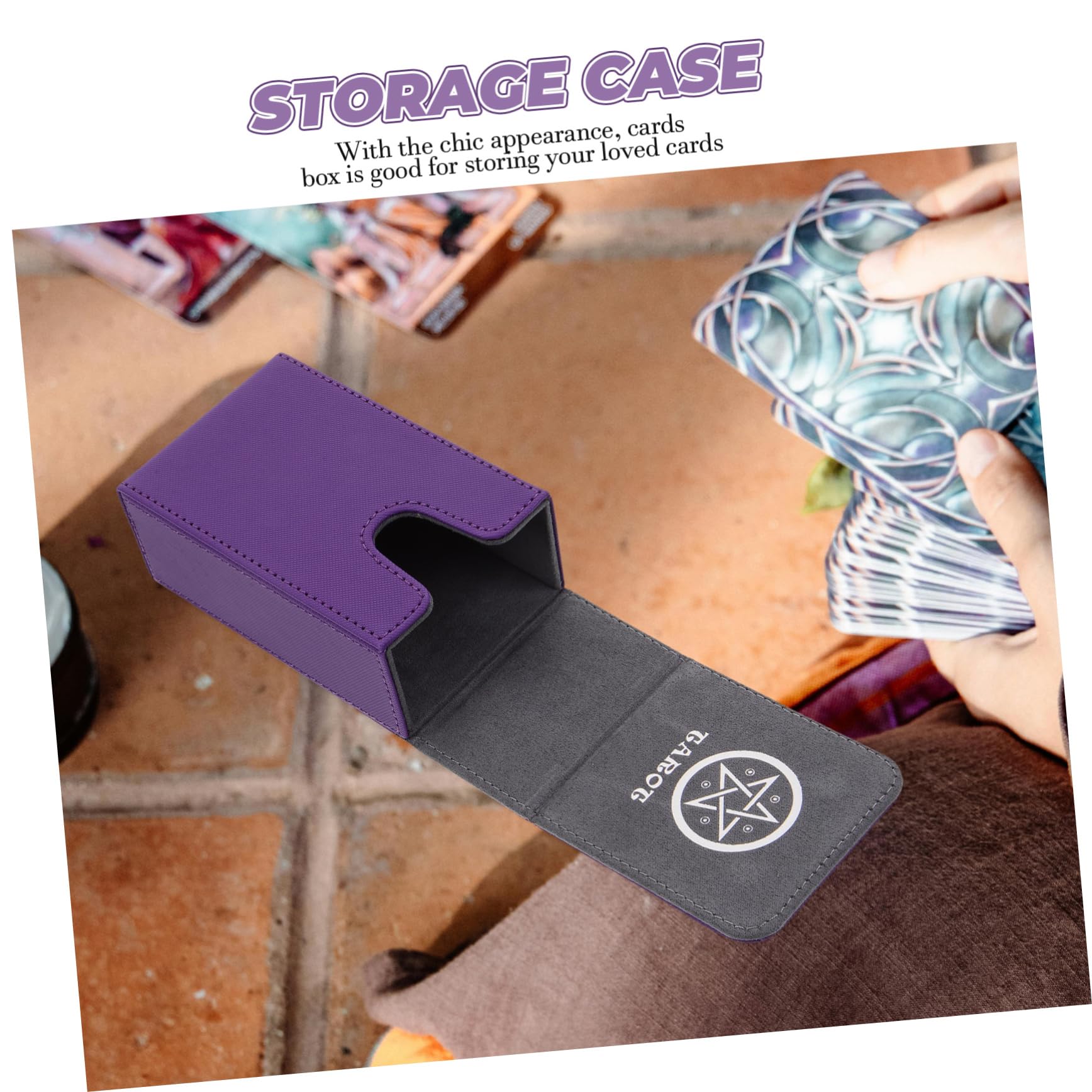 Custodia per Carte Tarocchi Portatile con Coperchio Magnetico in Pu