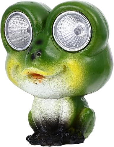 Luz solar de estatua de jardín de rana, adorno de césped de resina resistente a la intemperie para decoración al aire libre, ideal para jardines,
