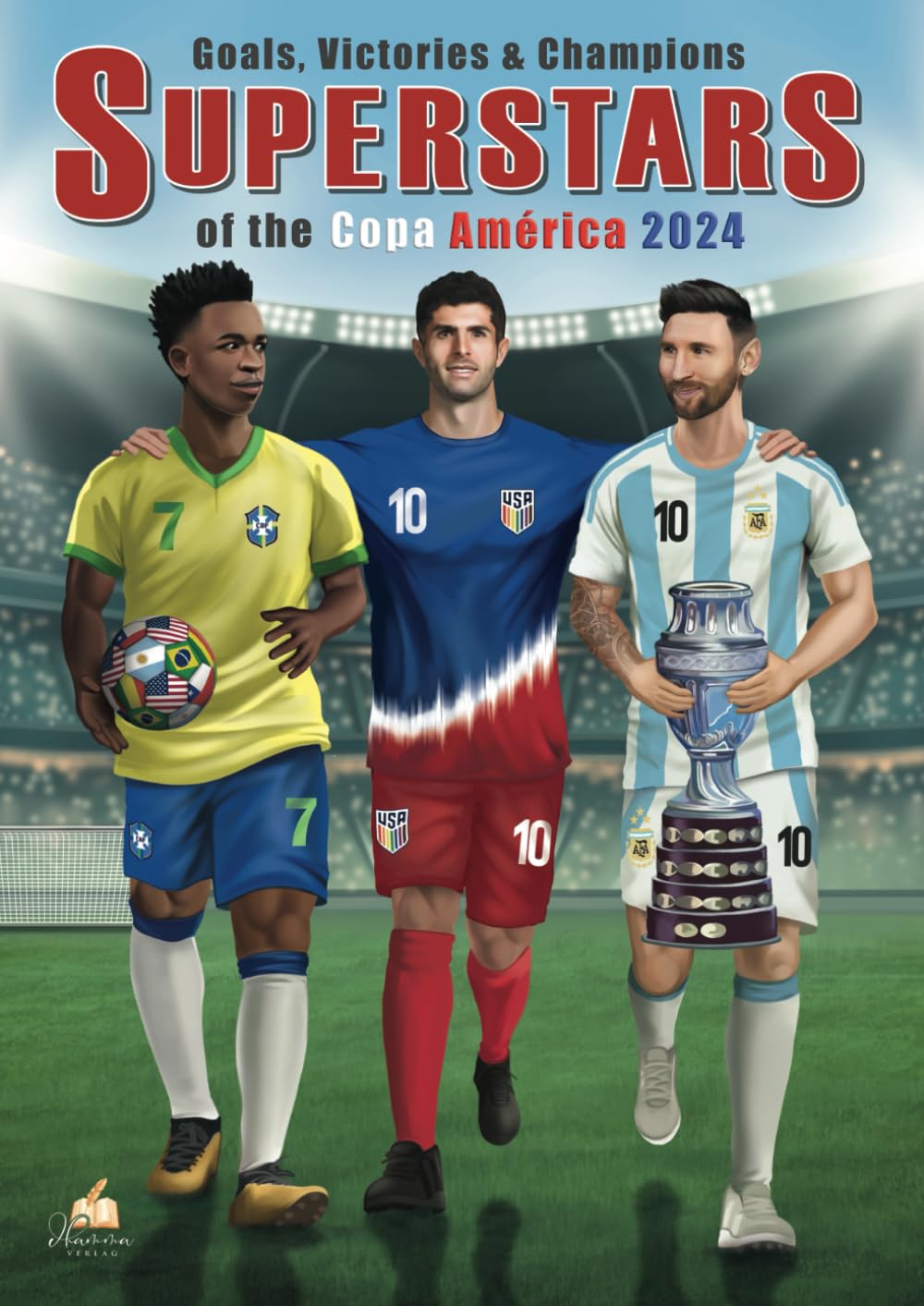 Goals, Victories & Champions: SUPERSTARS of the Copa América 2024. Soccer Coloring book with 50 detailed player drawings for fans of all ages.