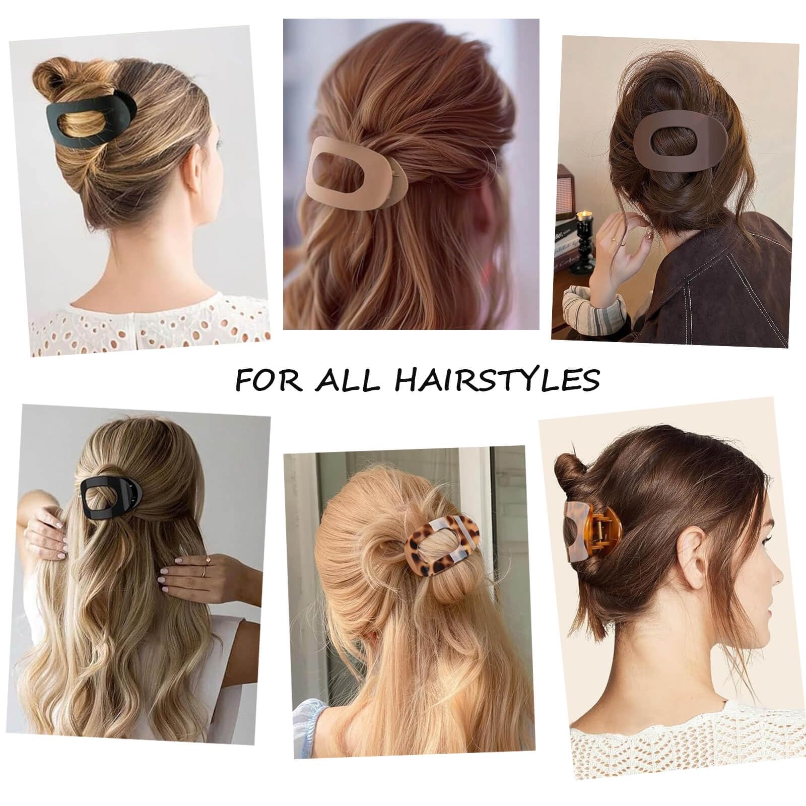 Flat Hair Claw Clips for Women and Girls Thick Thin Hair Large Non Slip Jaw Clips Strong Hold Lay Flat Claw Grips Hair Styling Accessories 6 Pieces - Image 4