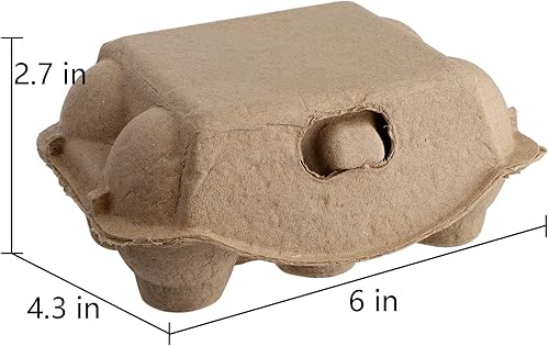 Miniatura 2 de Lawei Paquete de 30 cartones vacíos para huevos, 6 celdas de fibra de pulpa para huevos, contenedores de almacenamiento de huevos para familia,
