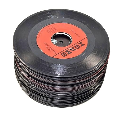 VinylShopUS - Lot of 7" Vinyl Records for Crafts & Decoration Artwork for Party Decor Artist Studio Vintage Look (Lot of 10)