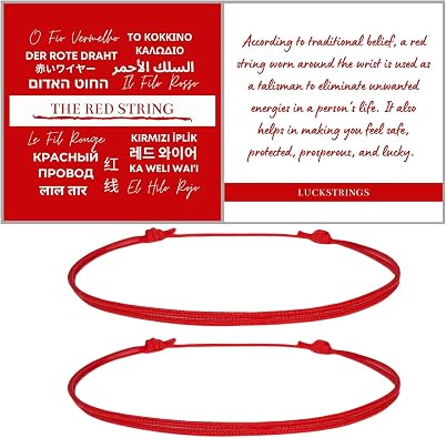 Red String Kabbalah Bracelet Protection Adjustable Cord for Men and Women | Water-resistant nylon cord, teen amulet gift, surfer jewelry, good luck talisman, red lucky bracelet, red thread