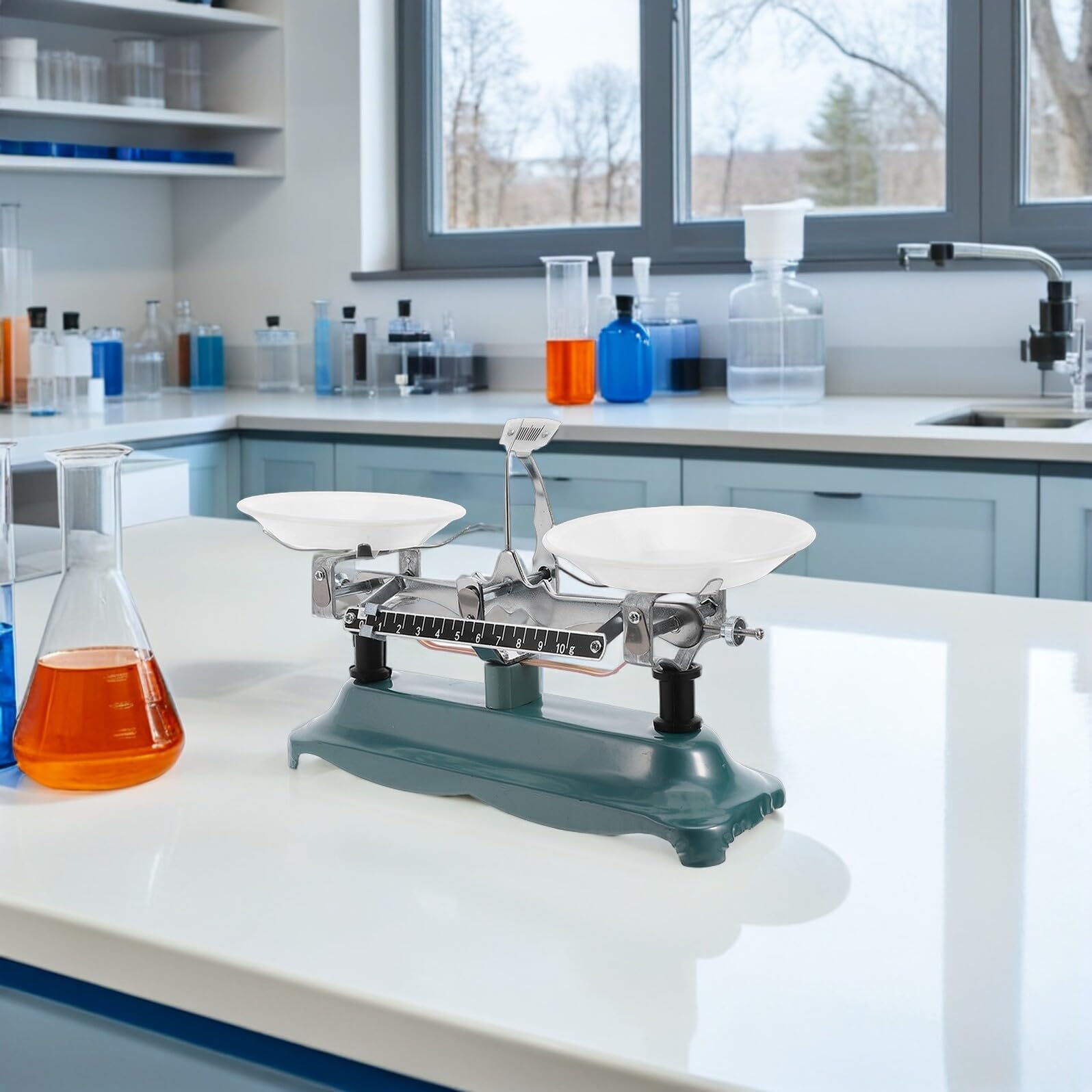Didiseaon Bilancia Meccanica a Doppio Piatto da 500 Pesi Strumento Didattico da Laboratorio Chimico per Scuola e Ricerca Bilancia a Trave da Tavolo per Esperimenti di Fisica e Chimica