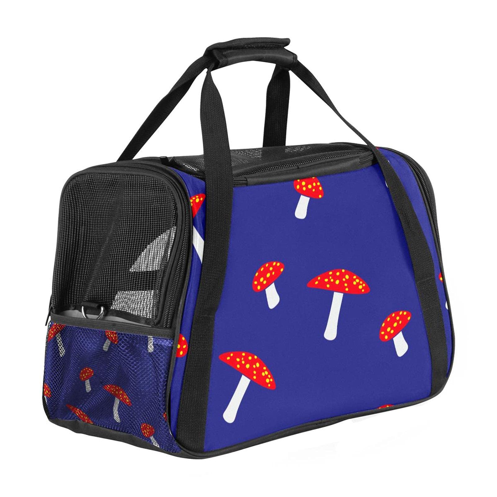 Sac de transport pliable approuvé avion pour chat et petit chien bleu