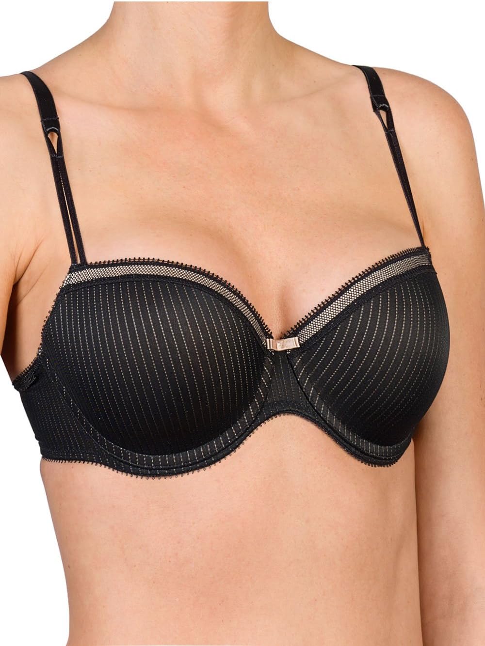 Conturelle by Felina 806817-528 Women's Direction Porcelain Rose Pink Pinstripe Non-Padded Underwired Full Cup Bra