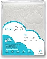 PUREgrace Tencel Full Mattress Protector: Waterproof Noiseless Breathable Cover for Potty Training, Deep Pocket Secure Fit