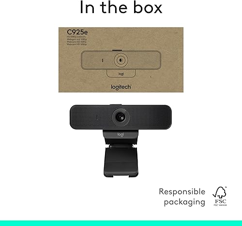 Miniatura 10 de Logitech Cámara web empresarial C925e, video HD 1080p/30fps, corrección de luz, enfoque automático, audio claro, obturador de privacidad, funciona