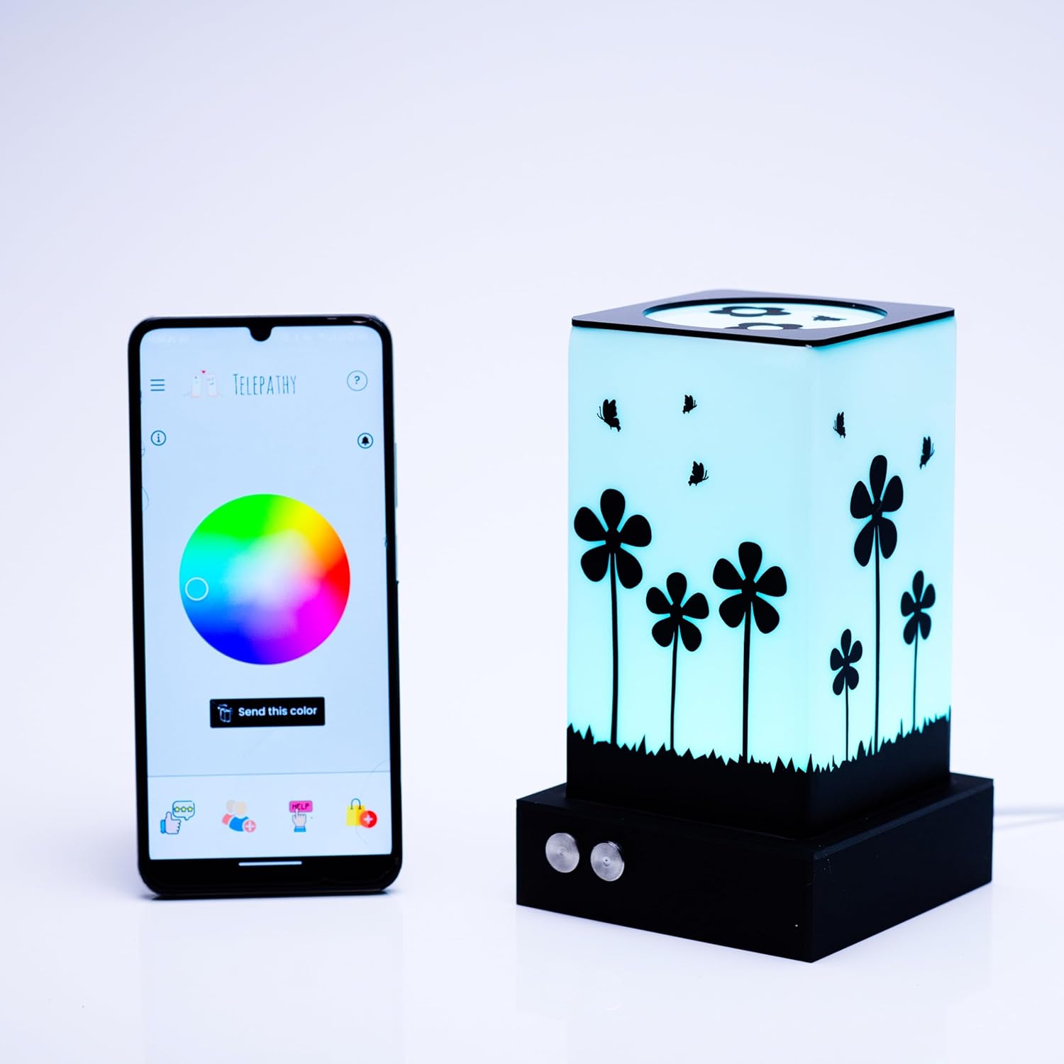 ZOCI VOCI Long Distance Friendship Lamp - Telepathy Flora | No Subscription, Wi-fi Enabled Touch Lights | Christmas Gifts for Long Distance Boyfriend, Girlfriend, Couples, Friends & Family (Set of 2)