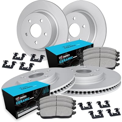 R1 Concepts Front and Rear Brake Kit Fits 2014-2018 Mazda 3| Ceramic Pads, Blank Rotors| Hardware| 11.0" Front & 10.5" Rear
