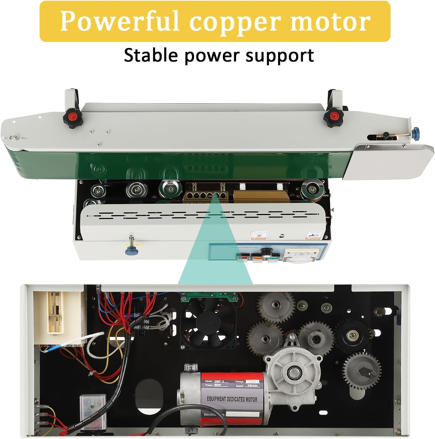Continuous Band Sealer With Fr-900 Automatic Horizontal Band Sealer 110V, Temperature Control, Commercial Pp Aluminum Foil Pvc Plastic Bag Band Sealing Machine