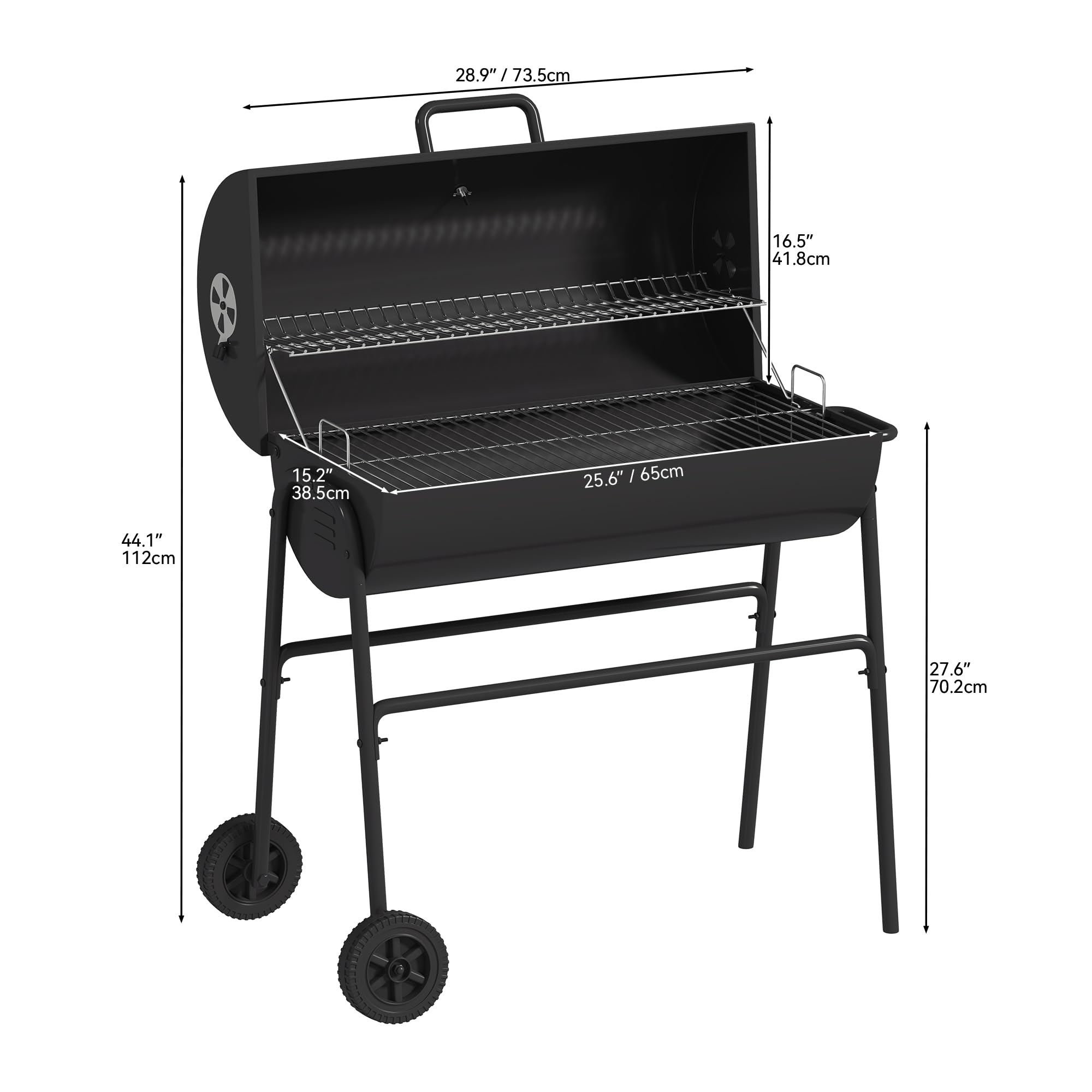 YITAHOME Holzkohlegrill Mit Rollwagen - Höhenverst Produktbild-Vorschau 13