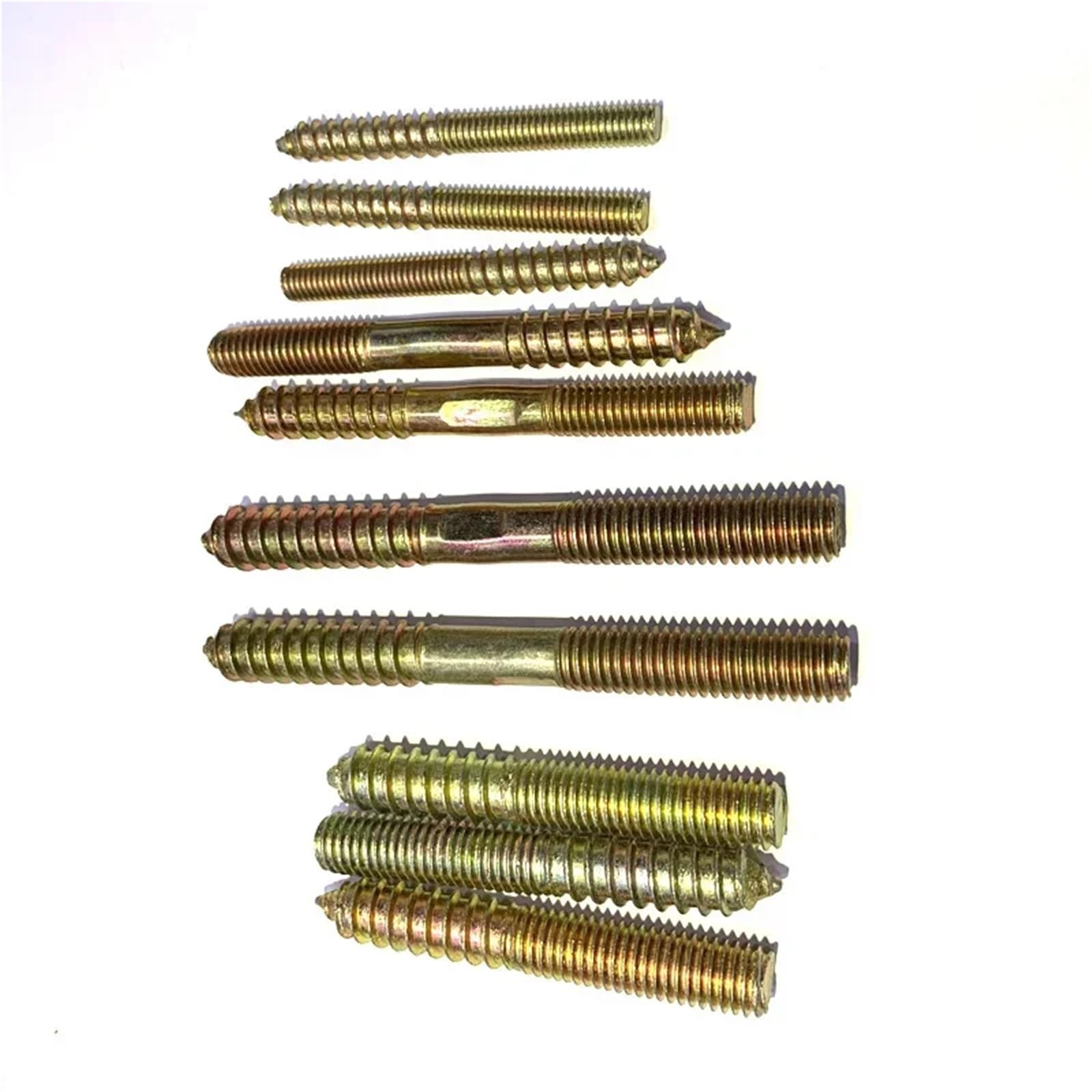 Tornillos de pasador de doble extremo, pernos de suspensión autorroscantes M8 M10 60-120 mm Acero al carbono Paquete de 50