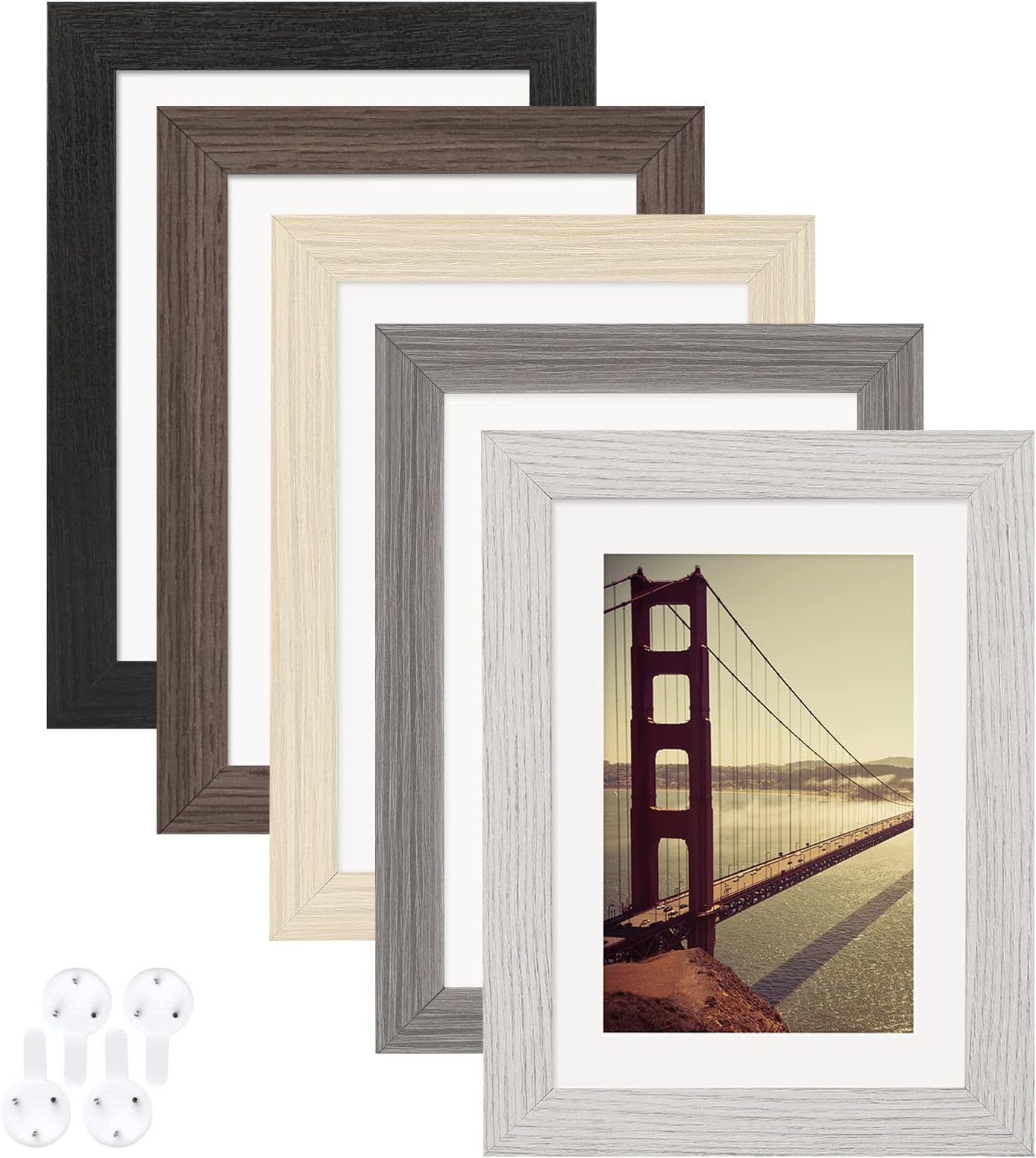 BAIJIALI 24x36 Picture Frame Set Of 3 - Black Wood Grain, HD Plexiglass, Vertical Wall Mounting, Includes Mats