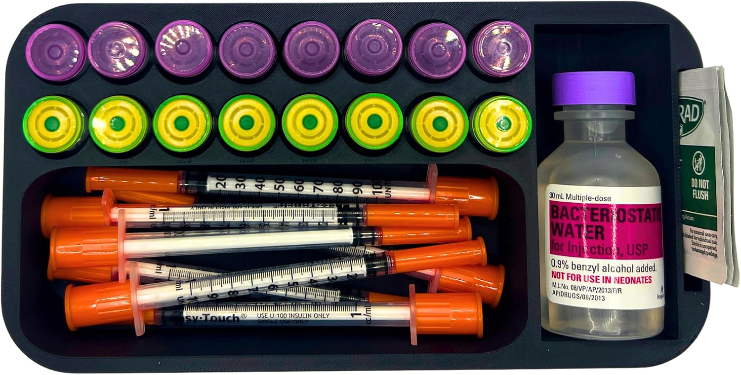 3ml Vial Organizer Insert Compatible with YETI GoBox 1, Holds 16 Vials