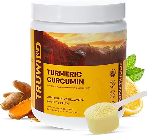 TruWild Mezcla de bebida vegana de cúrcuma y curcumina en polvo con curcuminoides orgánicos, pimienta negra y jengibre para apoyar el bienestar y la