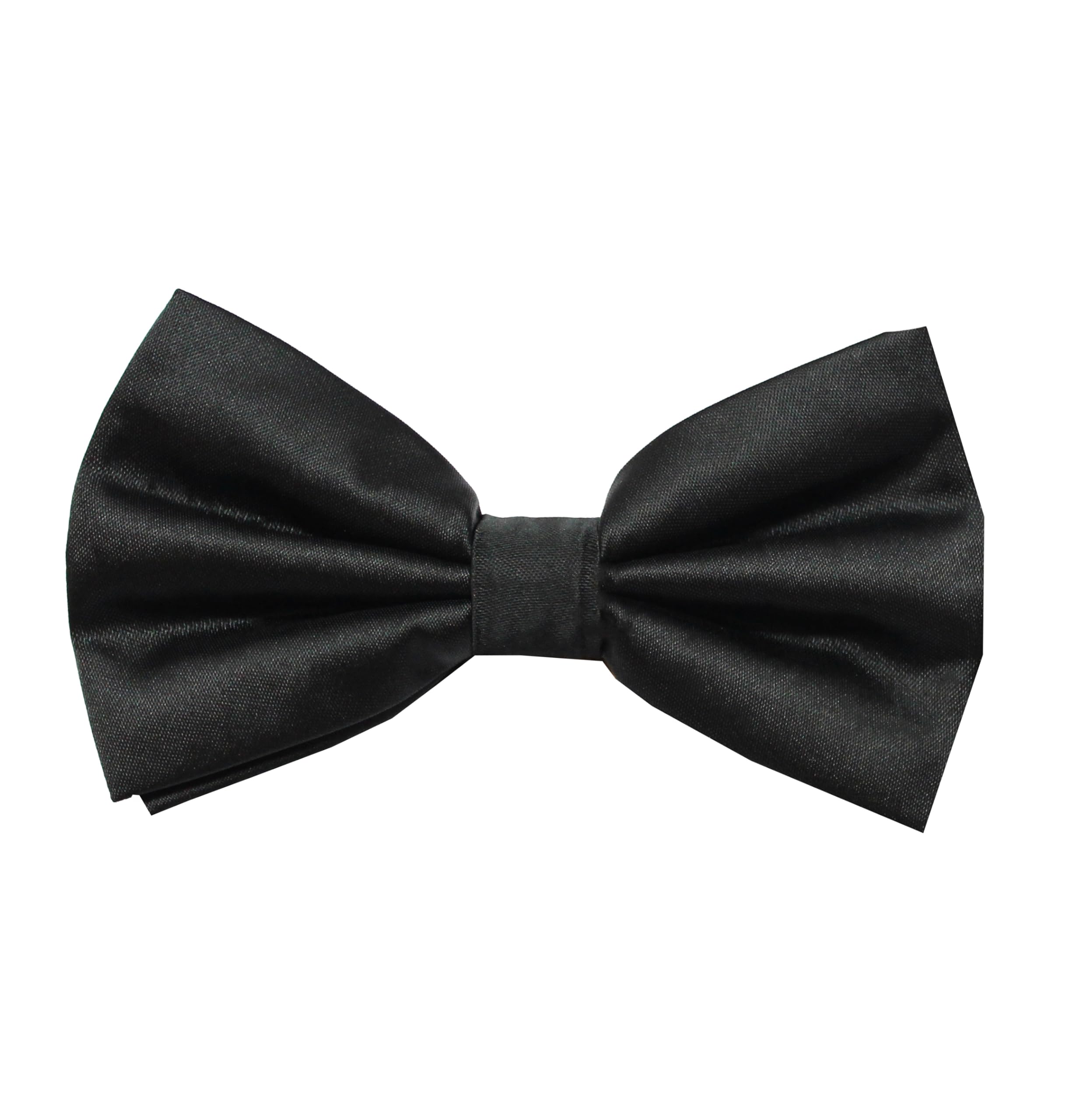 Mens Formal Solid Bow tie | Satin | Microfiber | Standard Size | Premium fabric | Superior Clip Hold | Packaging - Box | Colour - Black Bow Tie (Set of 1)