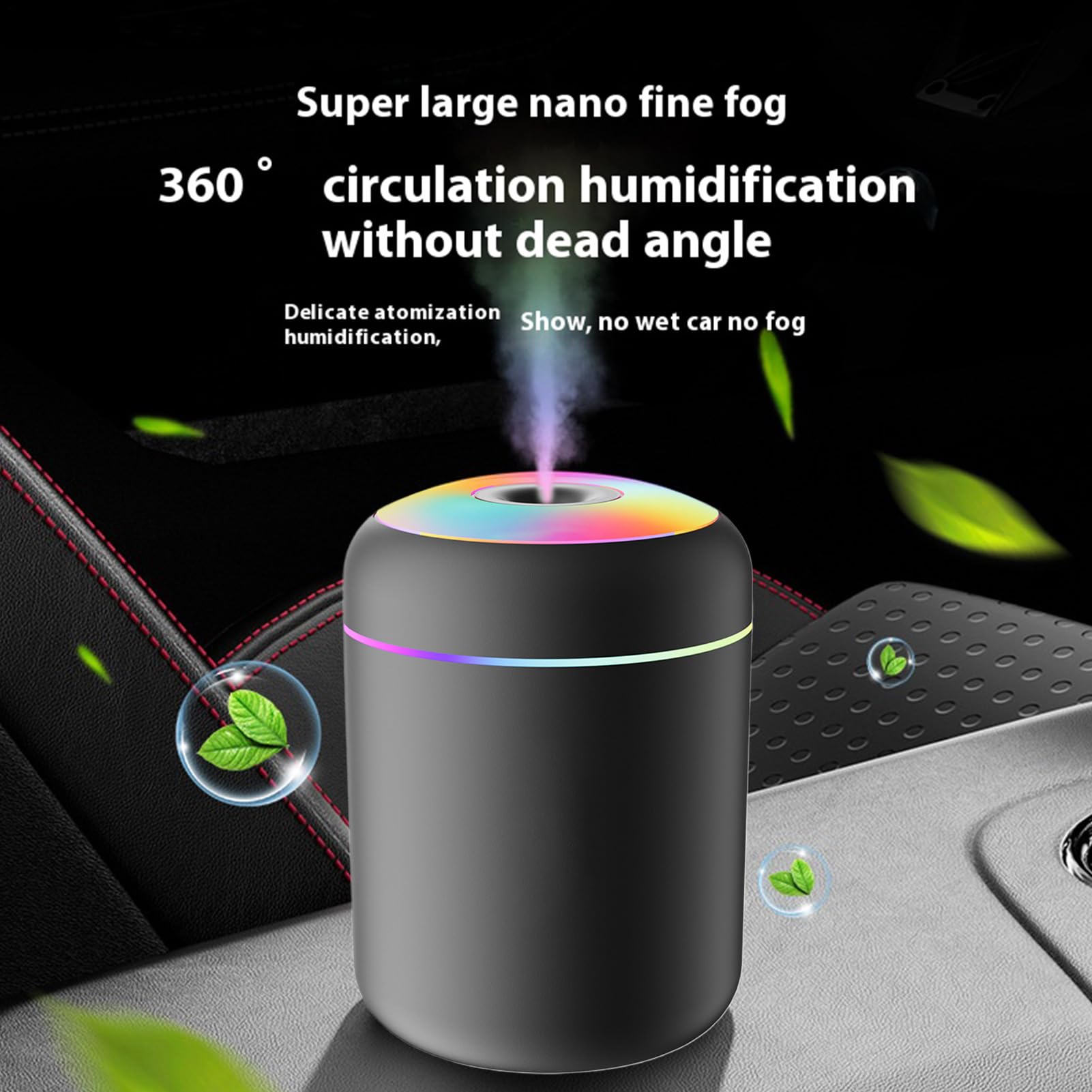 Humidificador para habitación de – Nebulizador alimentado por USB con luz, humidificador portátil | Humidificadores de 180 ml apto para ambientes grandes | Para salón, oficina, casa, sótano