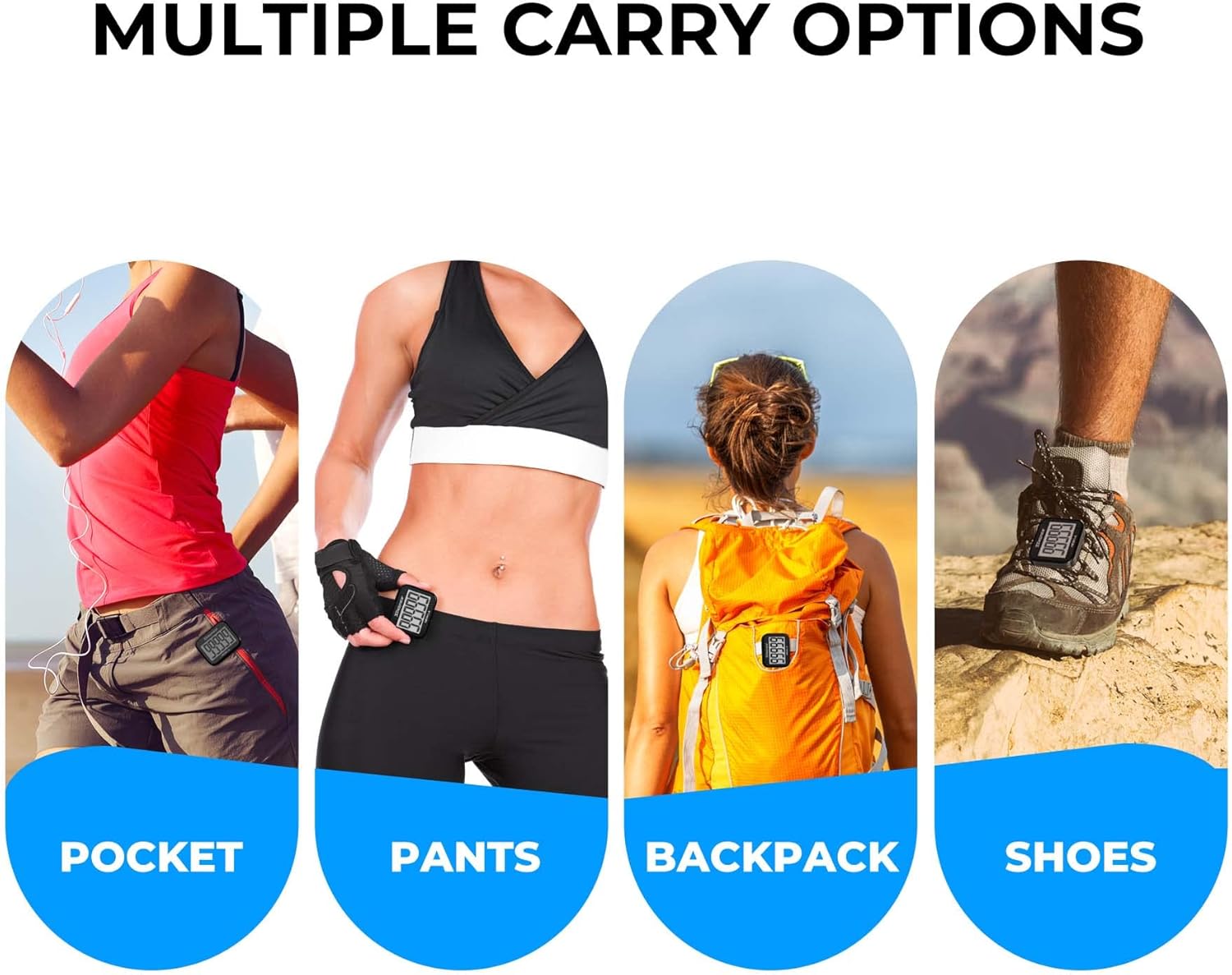 3D Pedometer for Walking, Simple Step Counter for Walking with Large Digital Display, Step Tracker with Removable Clip Lanyard, Accurately Track Steps for Men Women Kids Adults Seniors : Sports & Outdoors