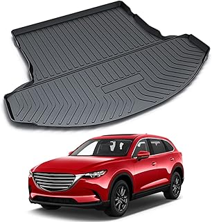 Fit for Mazda CX-9 2016-2022 Cargo Liner Floor Mats All Weather Rear Trunk Mat Waterproof Car Cargo Mat for Mazda CX-9 2016-2022 Accessories Cargo Mat Trunk Mat for Mazda CX-9 Heavy Duty Floor Mats