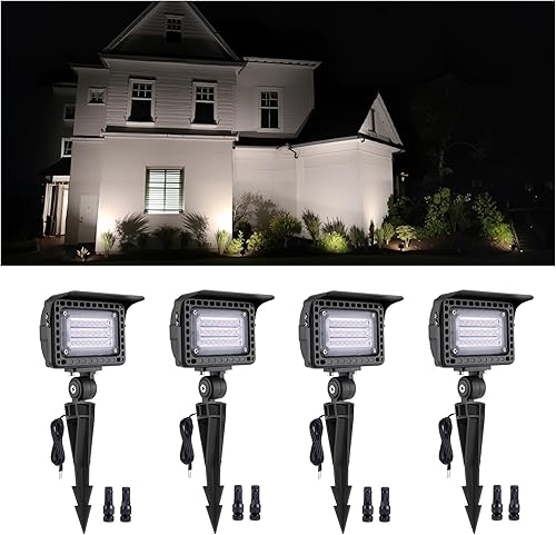 Gardenreet Luces LED de inundación para exteriores, 7 W, 12 V, luces de lavado de pared, paisaje de bajo voltaje IP65, haz ancho impermeable, ángulo
