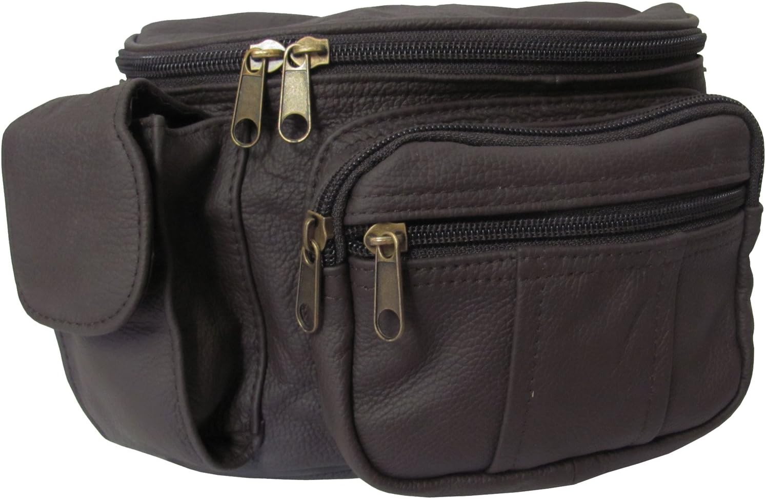 Leather Cell Phone/Fanny Pack (Dark Brown) (#7350-4)