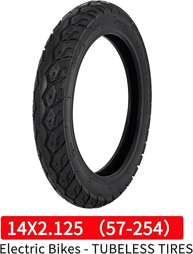 Miniatura 4 de Neumático sin cámara de 14 x 2.125, neumático eléctrico de bicicleta de 14 x 2.125 con válvula en ángulo para bicicleta plegable eléctrica de 14