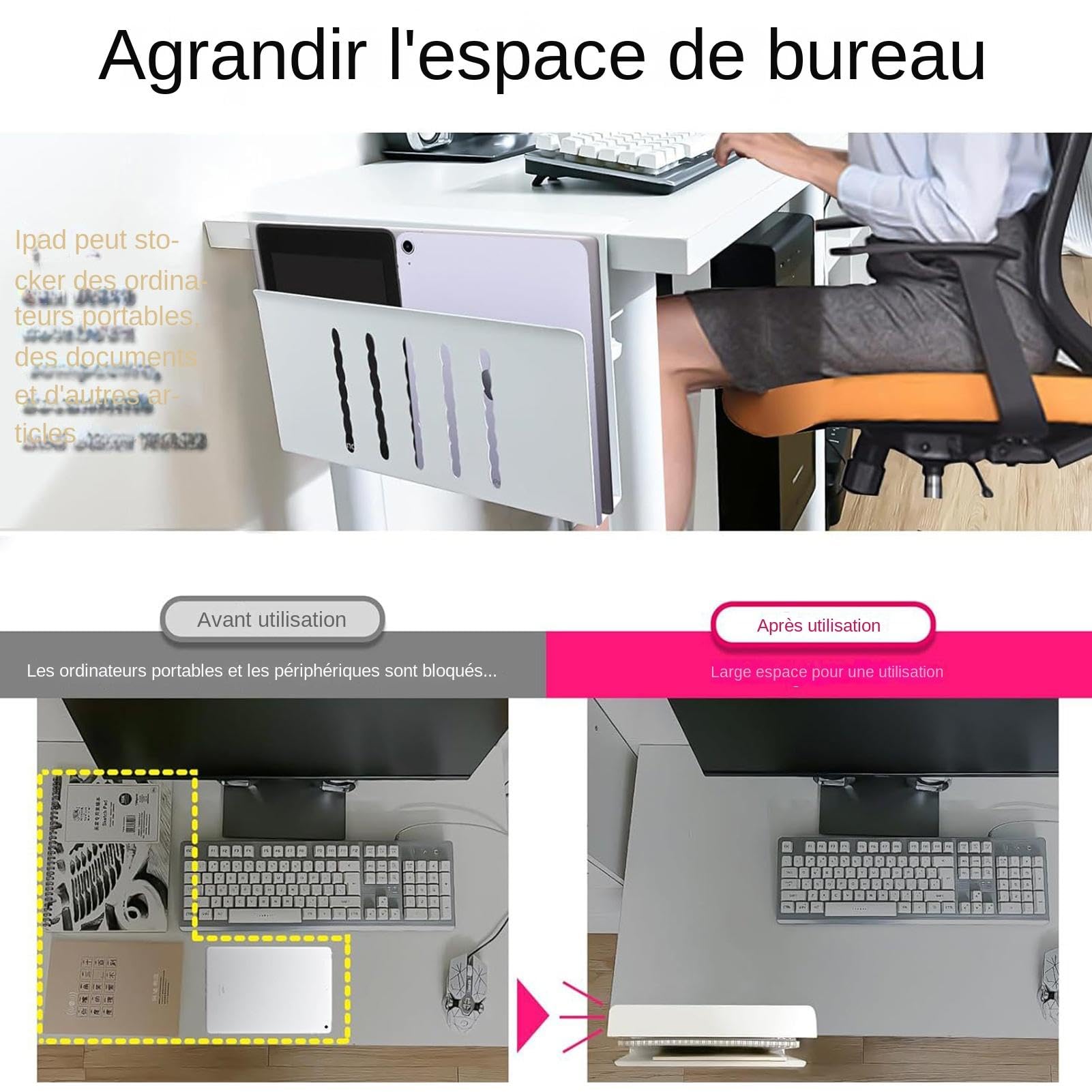 Schreibtisch-Klemmregal – verstellbarer Klemm-Organizer | Vertikaler