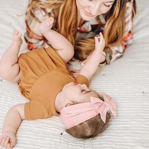 Miniatura 6 de Prohouse 12 Pack Baby Nylon Headbands Hairbands Hair Bow Elastics Handmade Hair Accessories for Baby Girls Newborn Infant Toddlers Kids(Pink)