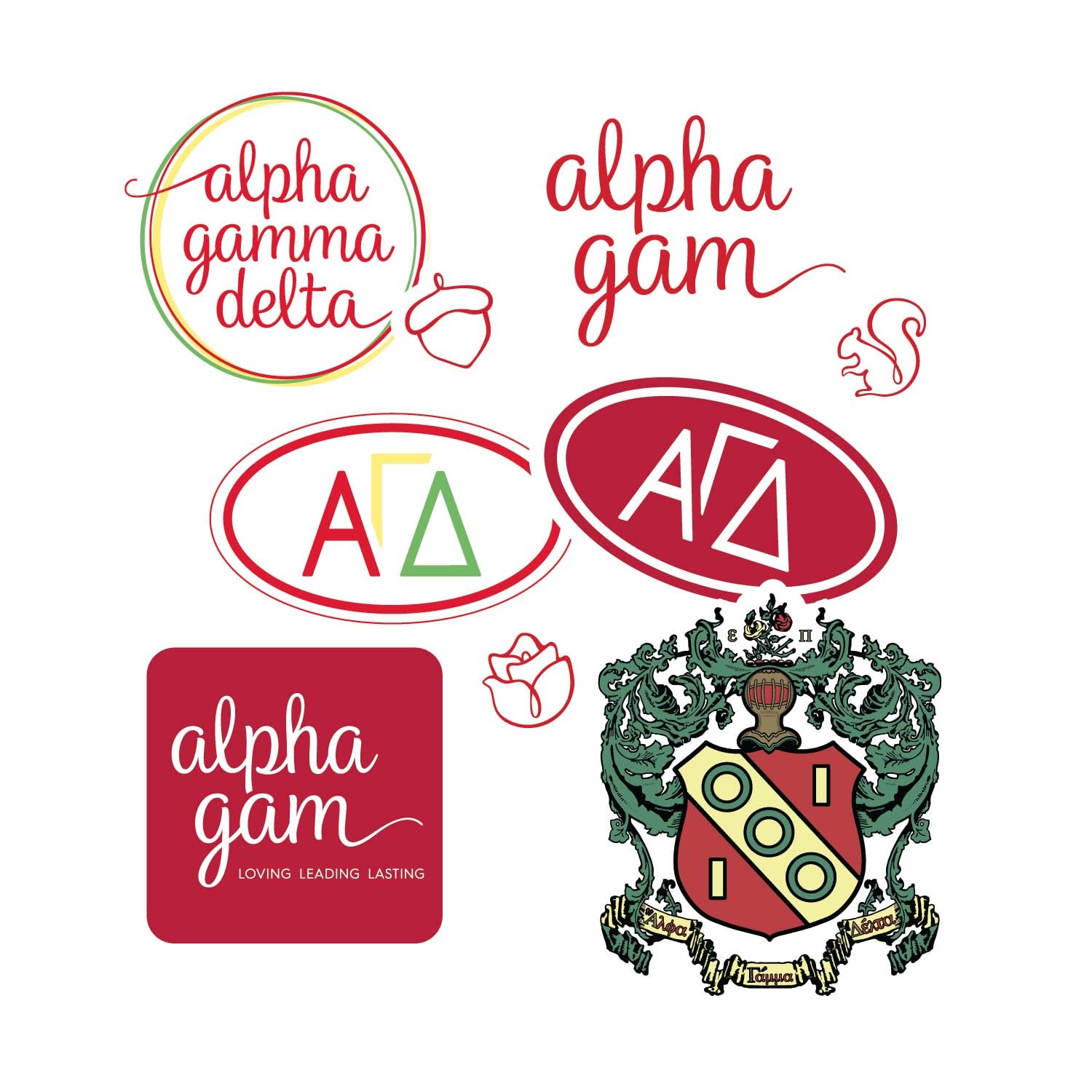 Autocollants Alpha Gamma Delta le cadeau idéal pour vos sœurs de cœur