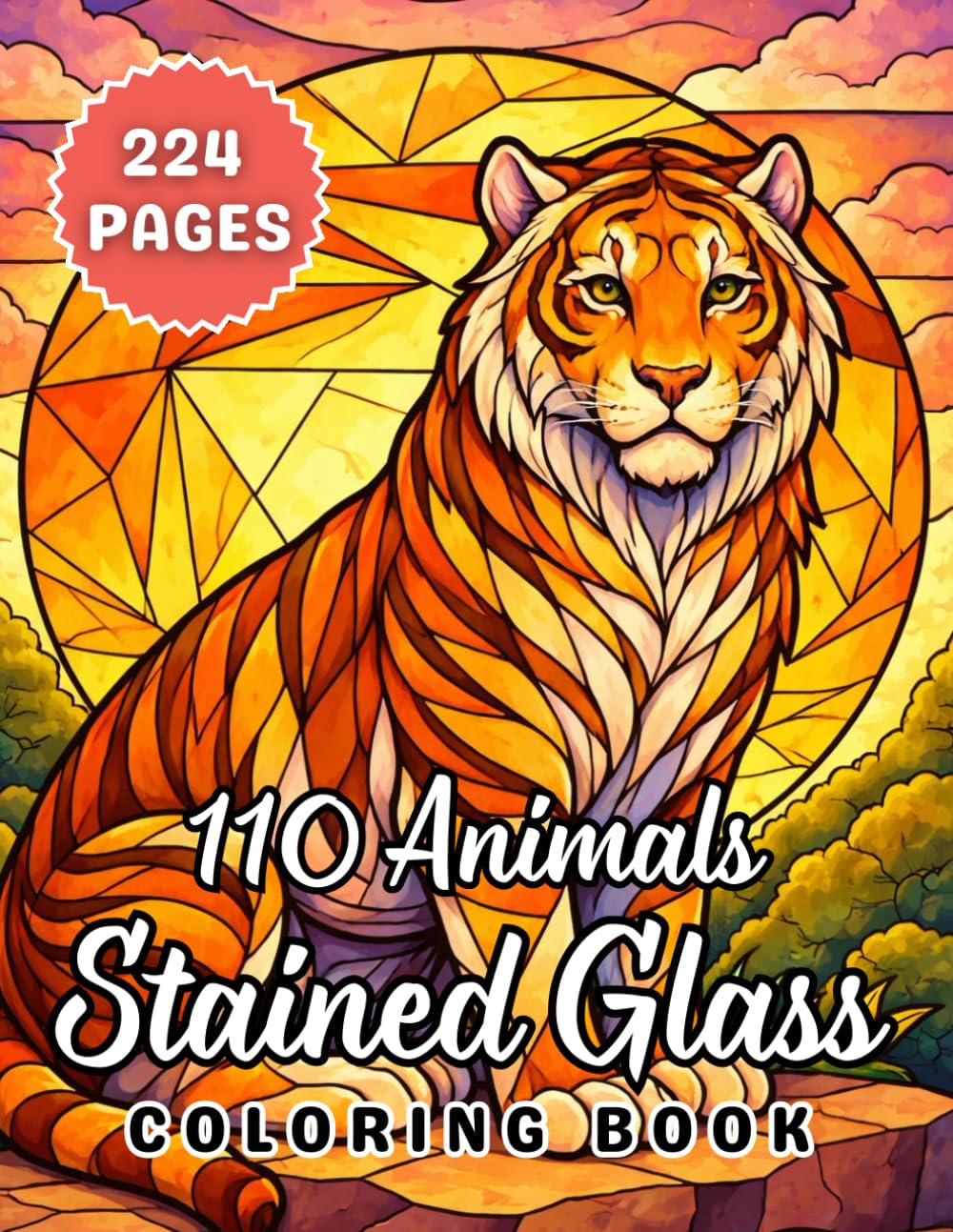 110 Animals Stained Glass Coloring Book: Beautiful Stained Glass–Style Animal Designs for Relaxation, Creativity, and Stress Relief