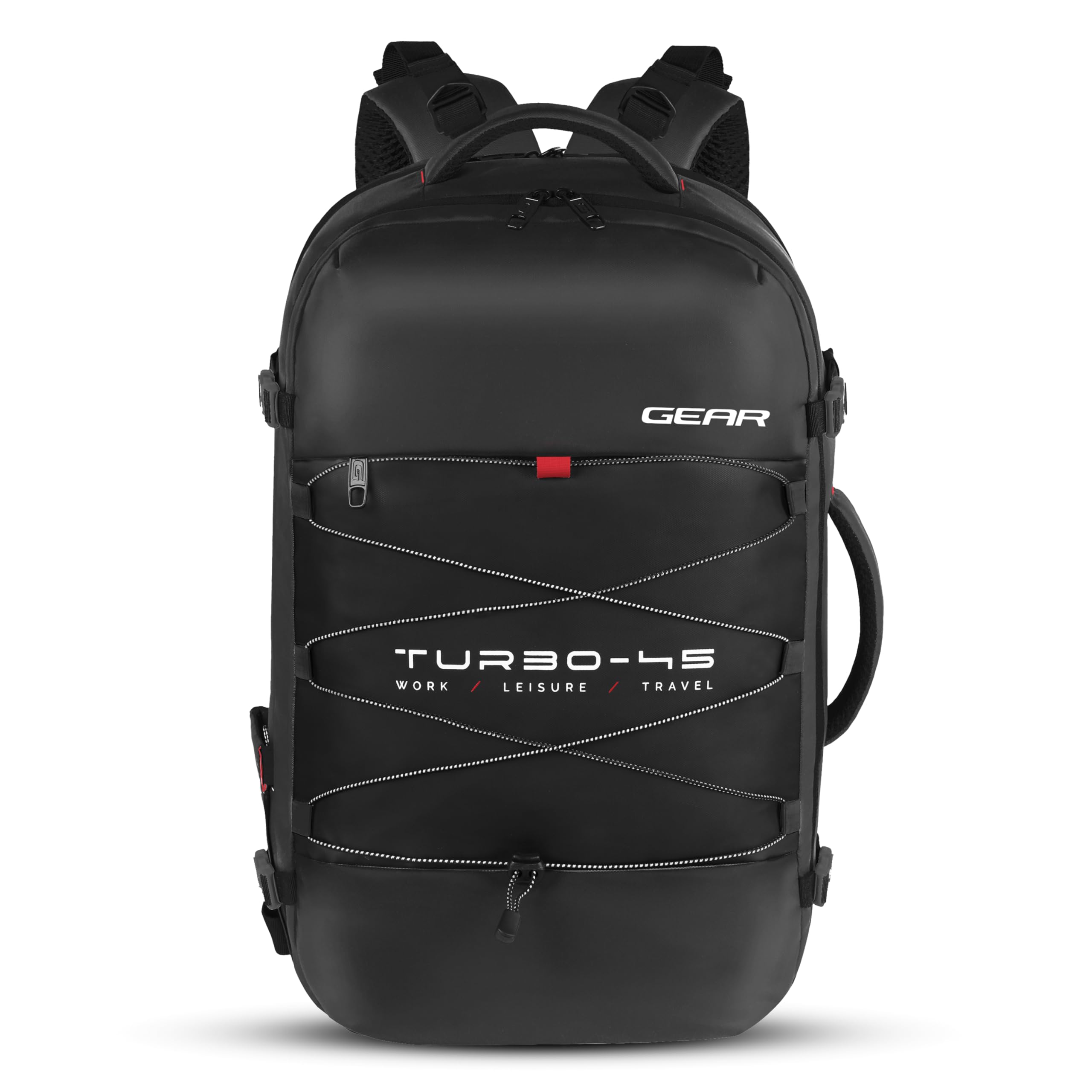 Turbo 21"/45L Large Water Resistant Anti theft Laptop Backpack with Raincover | Backpack | Daypack |Briefcase | Travel Bag For Men/Women (Black - Black)-image-47