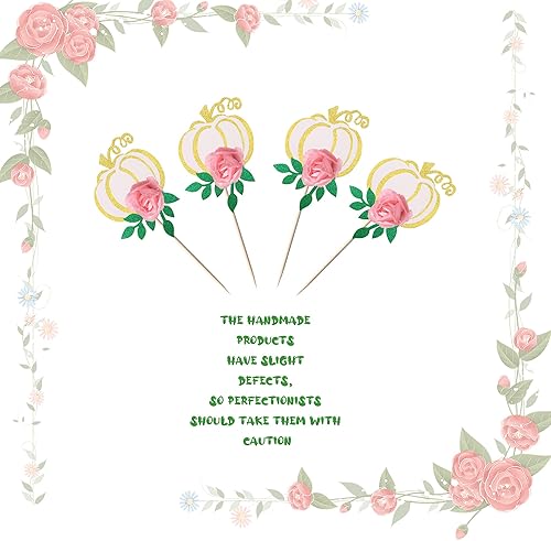 Miniatura 220 de 24 piezas de calabaza Oh Baby Cupcake Toppers Glitter Heart Feet Baby Shower Cupcake Picks para otoño, Acción de Gracias, tema de otoño, baby