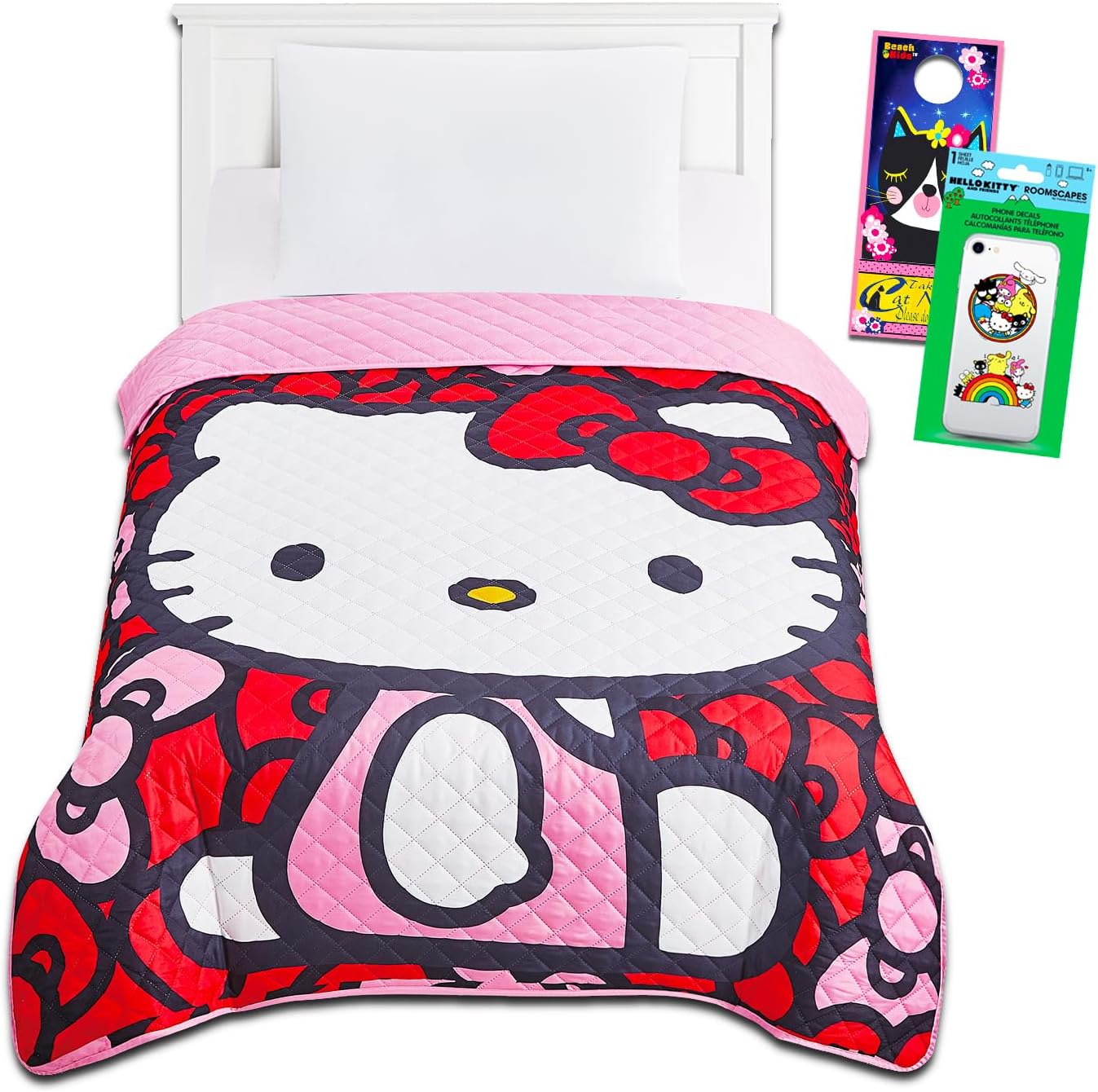 Amazon.com: SANRIO Hello Kitty Bedding Set - Bundle with Hello Kitty ...
