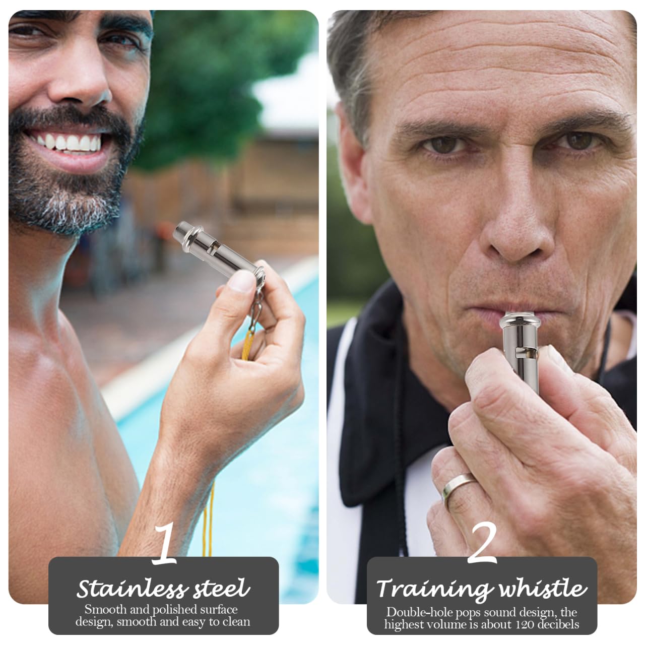 POPETPOP Portable Metal Whistle for Bird Training with Loud Clear Sound Stainless Steel Pigeon & Parrot Trainer with Lanyard Compact and Lightweight - Image 2