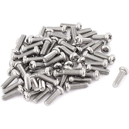 Amazon Co Jp Uxcell 十字穴付 ネジ ねじ ラウンドヘッドネジ トラス頭小ネジ 60個入り シルバートーン 304ステンレス鋼 M2 5x8mm 産業 研究開発用品