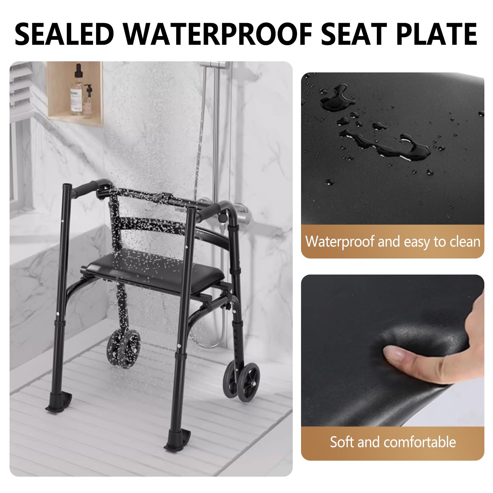 Andador vertical con soporte de brazo, andador plegable de altura ajustable para personas mayores, discapacitados, reposabrazos extraíbles
