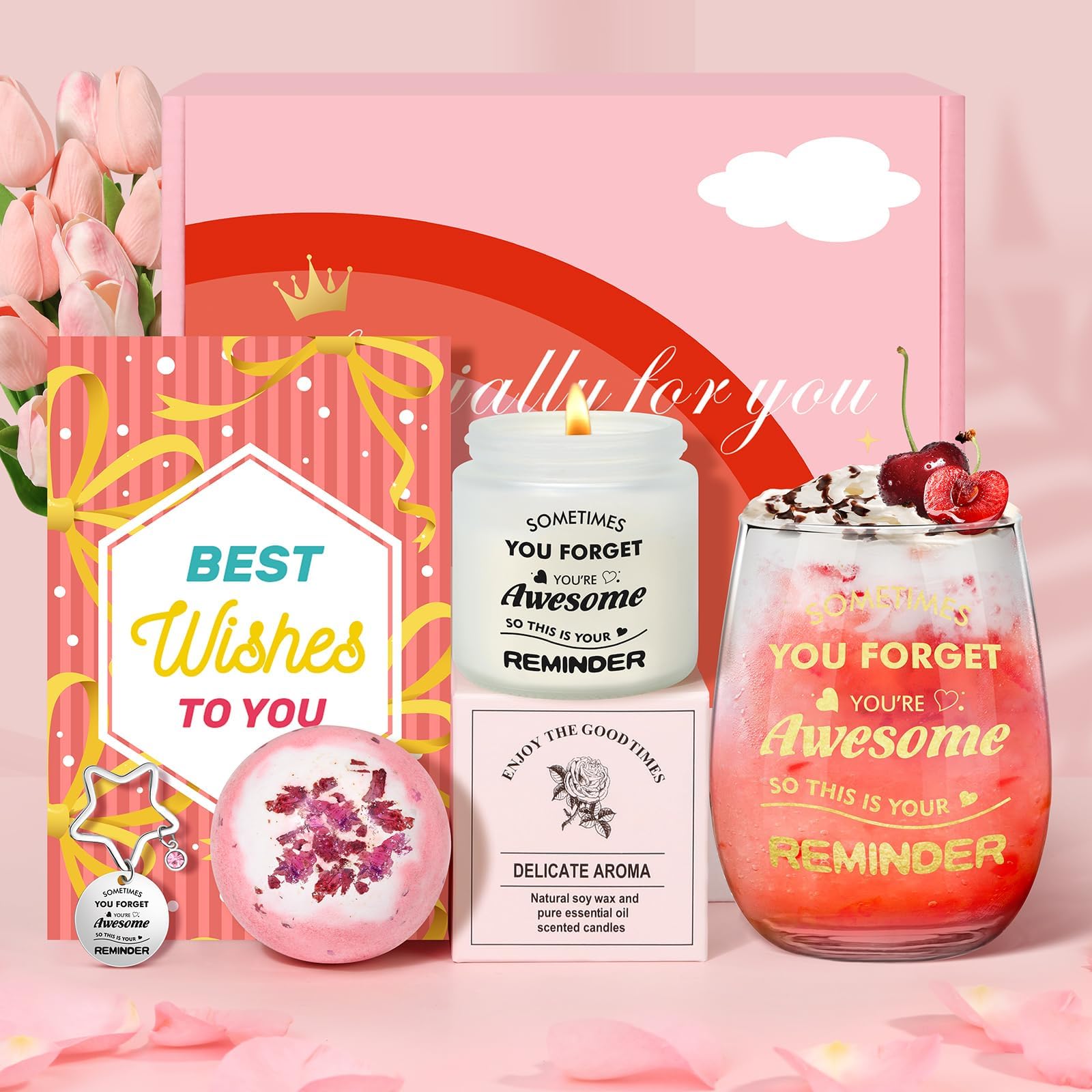Tecanne Birthday Gifts for Women, Presents for Her: Mum Grandma Best Friends Sisters Daughter Bestie, Ladies Pamper Hamper Gift Box