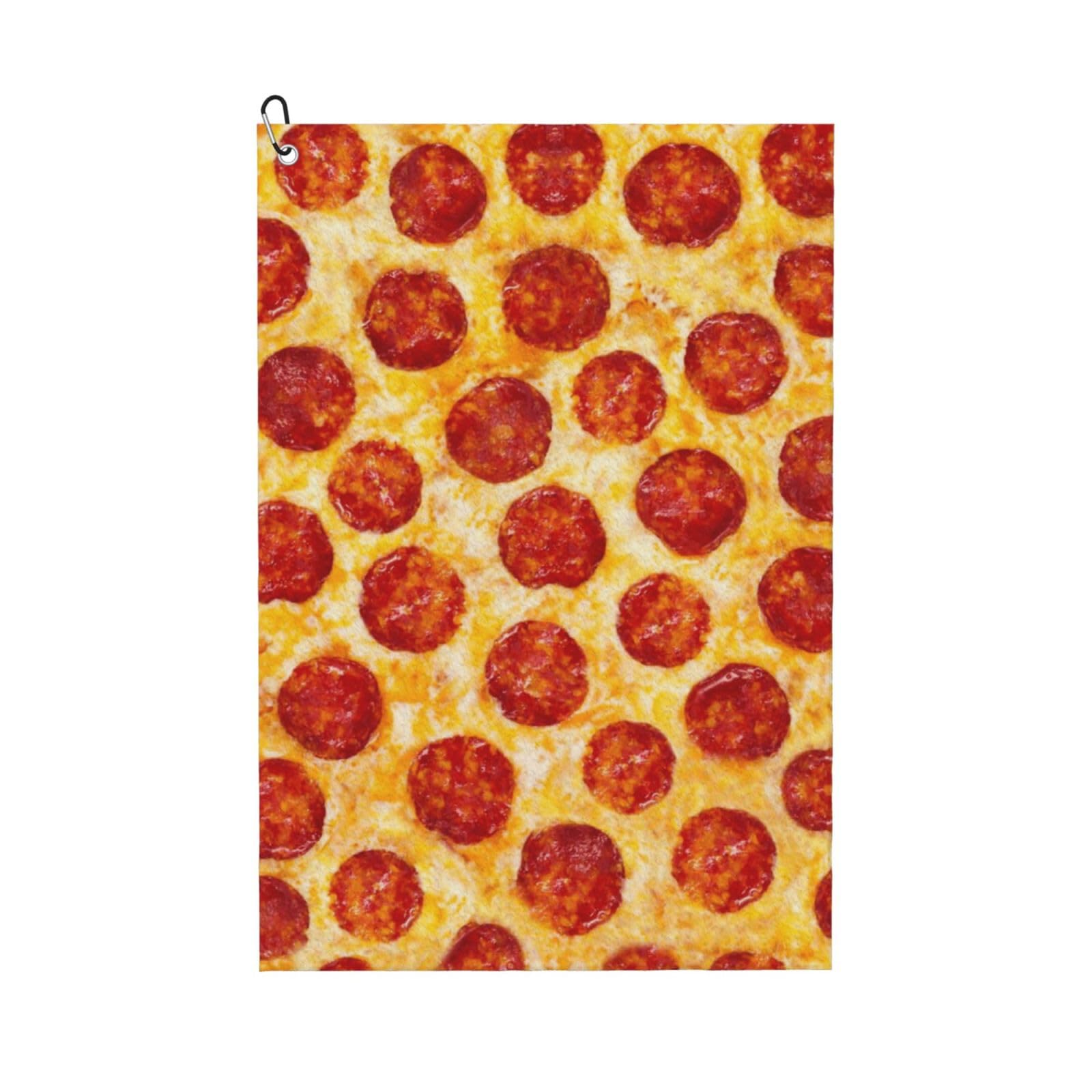 Hnnkloy Pepperoni Pizza, 16x24 in Portable Waffle Golf Towels with Carabiner Clip for Golf Bag