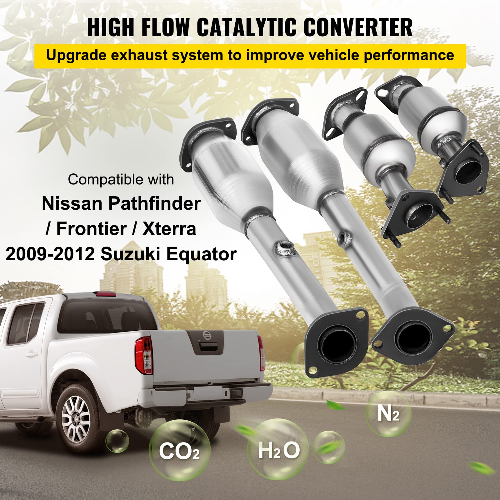 VEVOR Collettore di scarico Bulloni collettore di scarico Combinazione guarnizioni Convertitore catalitico ad alto flusso di qualità OEM da 4,0 litri conforme EPA