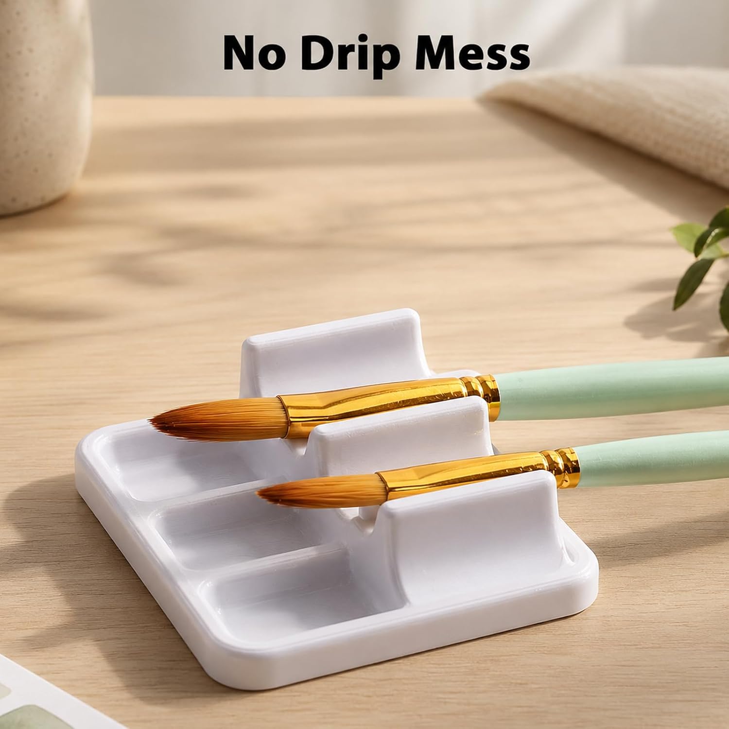 Paint Brush Holder for Watercolor 2Pcs Paint Brush Rest Holder with 6 Slots