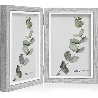 Afuly Modern Bilderrahmen 10x15 Wei  Grau Fotorahmen Picture Frame 2 Fotos Tisch oder Wand f r mehrere Fotos; Geburtstags- oder Jubil umsgeschenk f r Familie Freunde und Mama