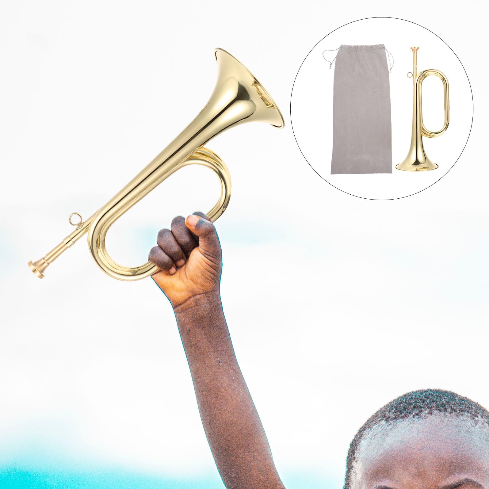 iplusmile Corno in Ottone Orchestra, Piccolo Strumento a Tromba Imboccatura, per Principianti e Bande