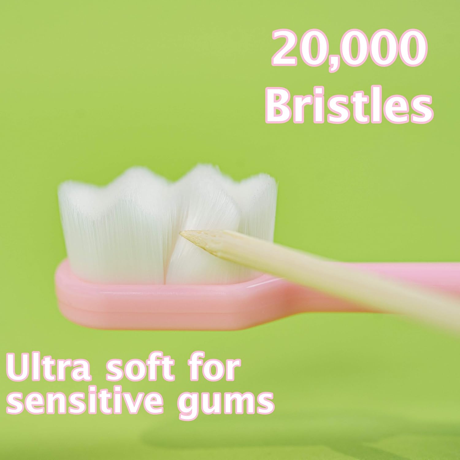 Extra Soft Toothbrushes For Sensitive Teeth Great Cleaning Effect - Ultra Micro Nano Oral Toothbrush - Manual Dental Brush With 20000 Floss Bristles Includes Pink Black Green Brush Suitable For Adults
