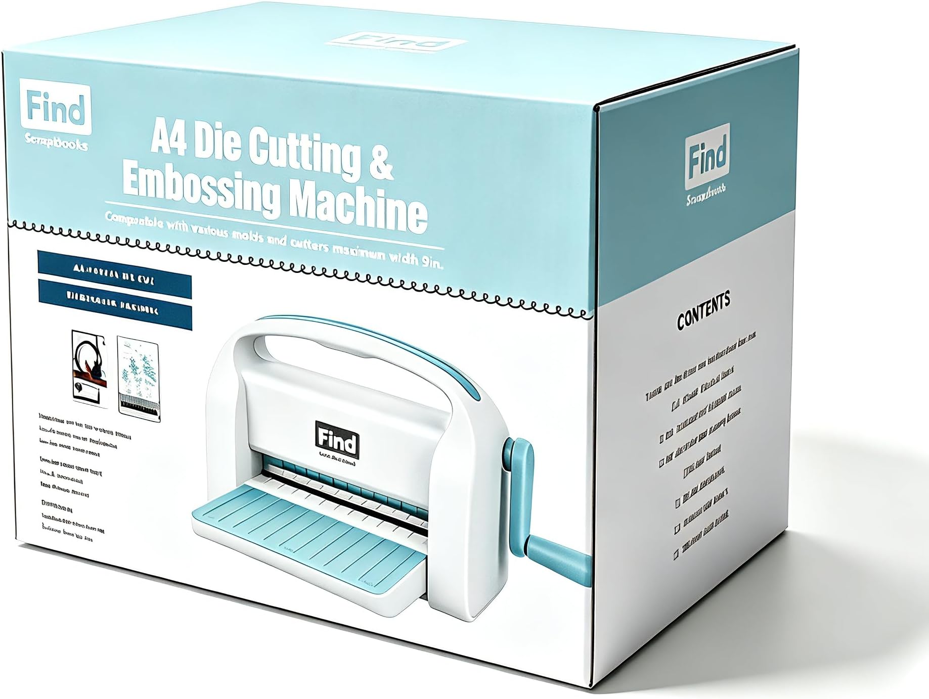 Die Cutting Machine for Card Making, Foldable Embossing Machine for Scrapbooking,DIY Paper Craft (Gift Box), 9" Openning